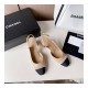 Chanel Pearl Embellished CC Cap Toe Slingbacks 36124