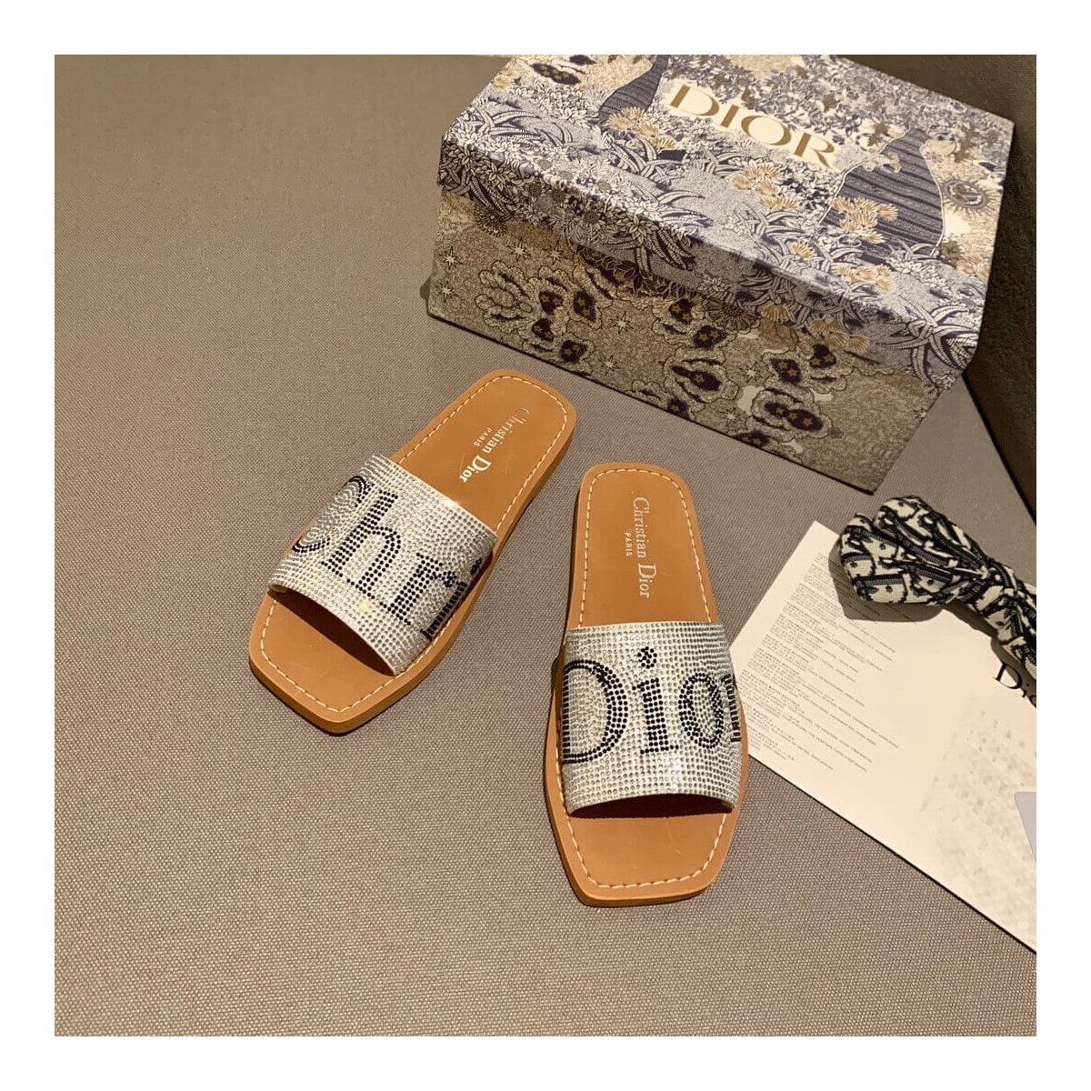 Christian Dior Logo Leather Mule D20602