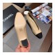 Chanel Two Tone Suede Satin Cap Toe Pumps G35802