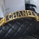 Chanel Boy Flap Bag With Handle Grained Shiny Calfskin A94805