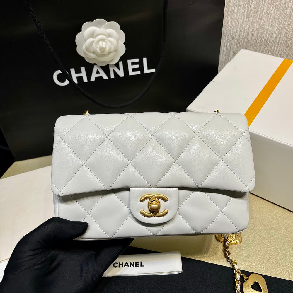 Chanel Mini Flap Bag 20cm Heart Chain AS3457