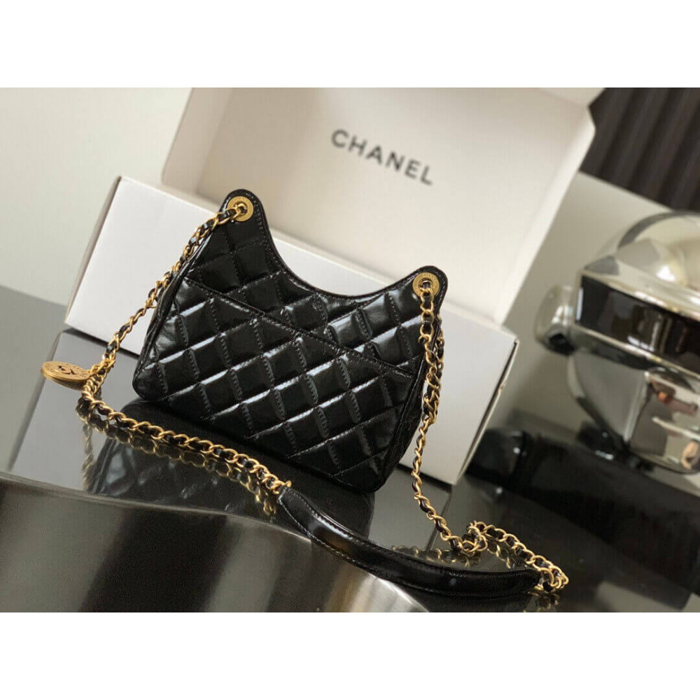 Chanel Small Hobo Bag in Shiny Crumpled Calfskin AS3710