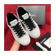 Chanel Grained Calfskin Fabric Logo Sneakers G41350 White Black