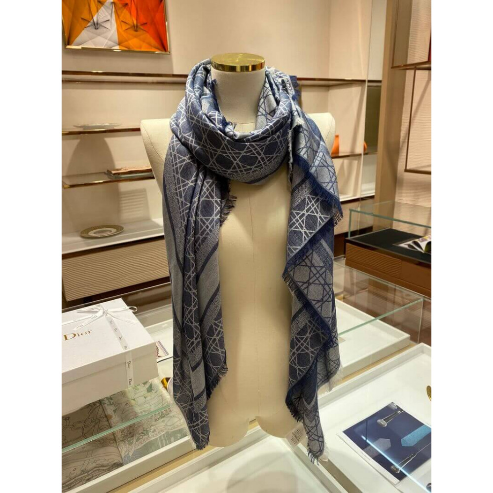 Christian Dior Cannage Denim Shawl 140163