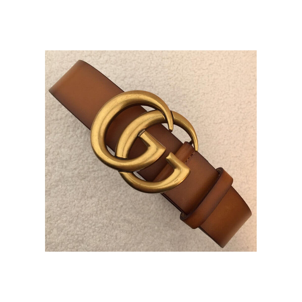 Gucci Leather Belt 40mm With Double G Brass Buckle 406831