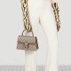 Gucci Small Dionysus Top Handle Bag 739496 Taupe Suede Trim