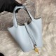 Hermes Picotin Lock Bag in Taurillon Clemence Bleu Pale