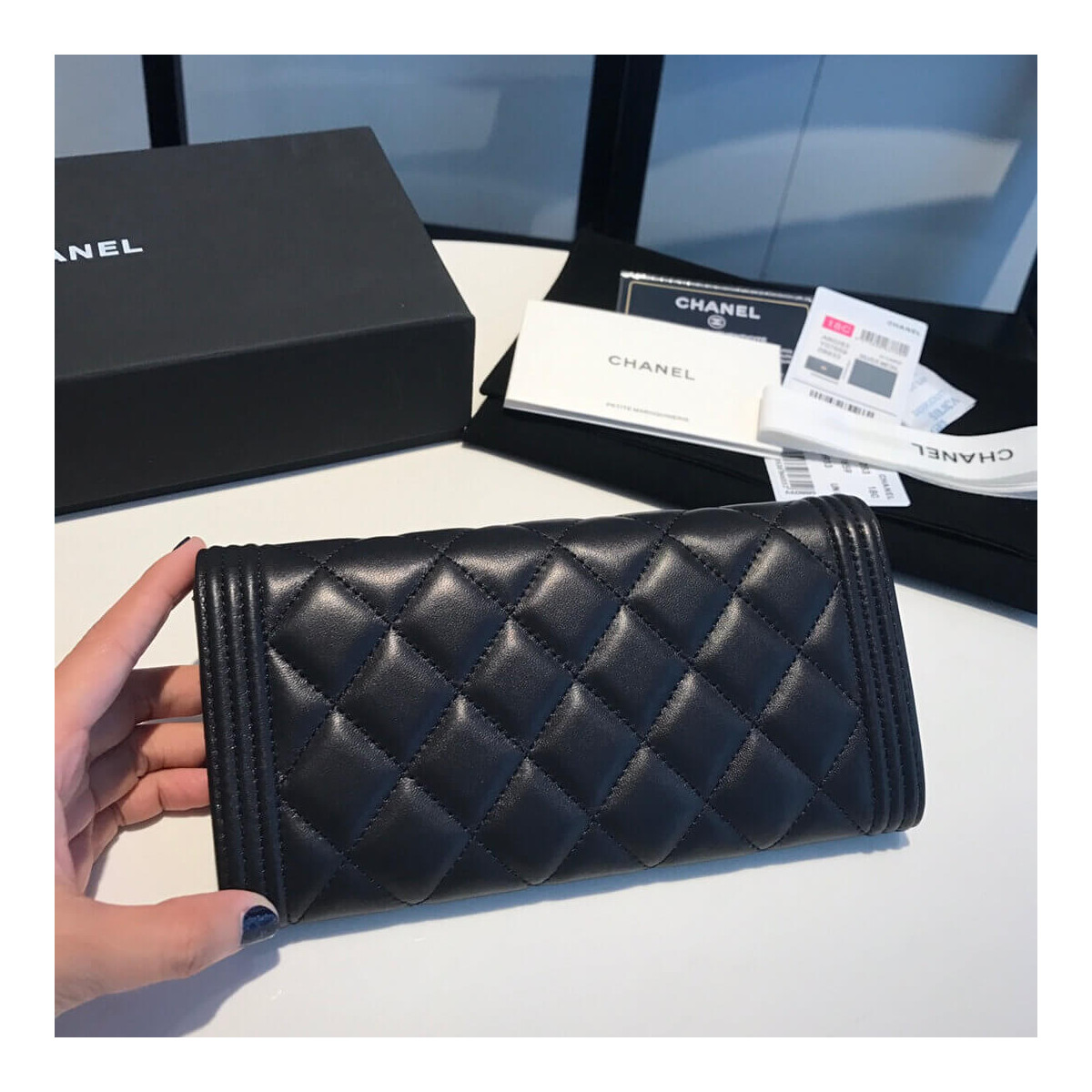 Chanel Lambskin Leboy Flap Wallet A80283