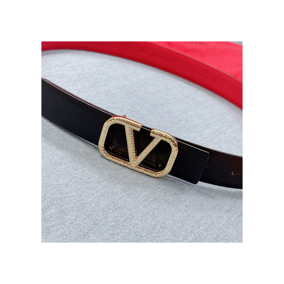 Valentino Reversible Vlogo Signature Belt In Glossy Calfskin 30mm