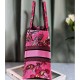 Christian Dior Book Tote Fuchsia Multicolor Toile De Jouy Voyage Embroidery