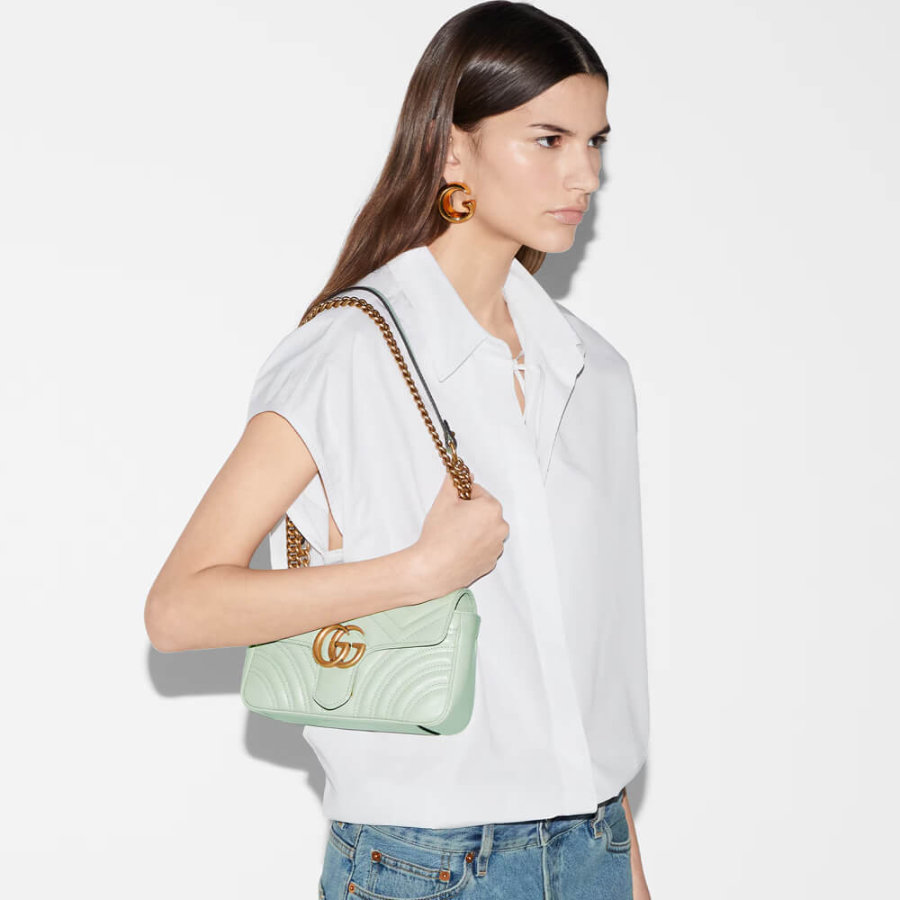 Gucci GG Marmont Matelasse Mini Bag 446744 Pale Green