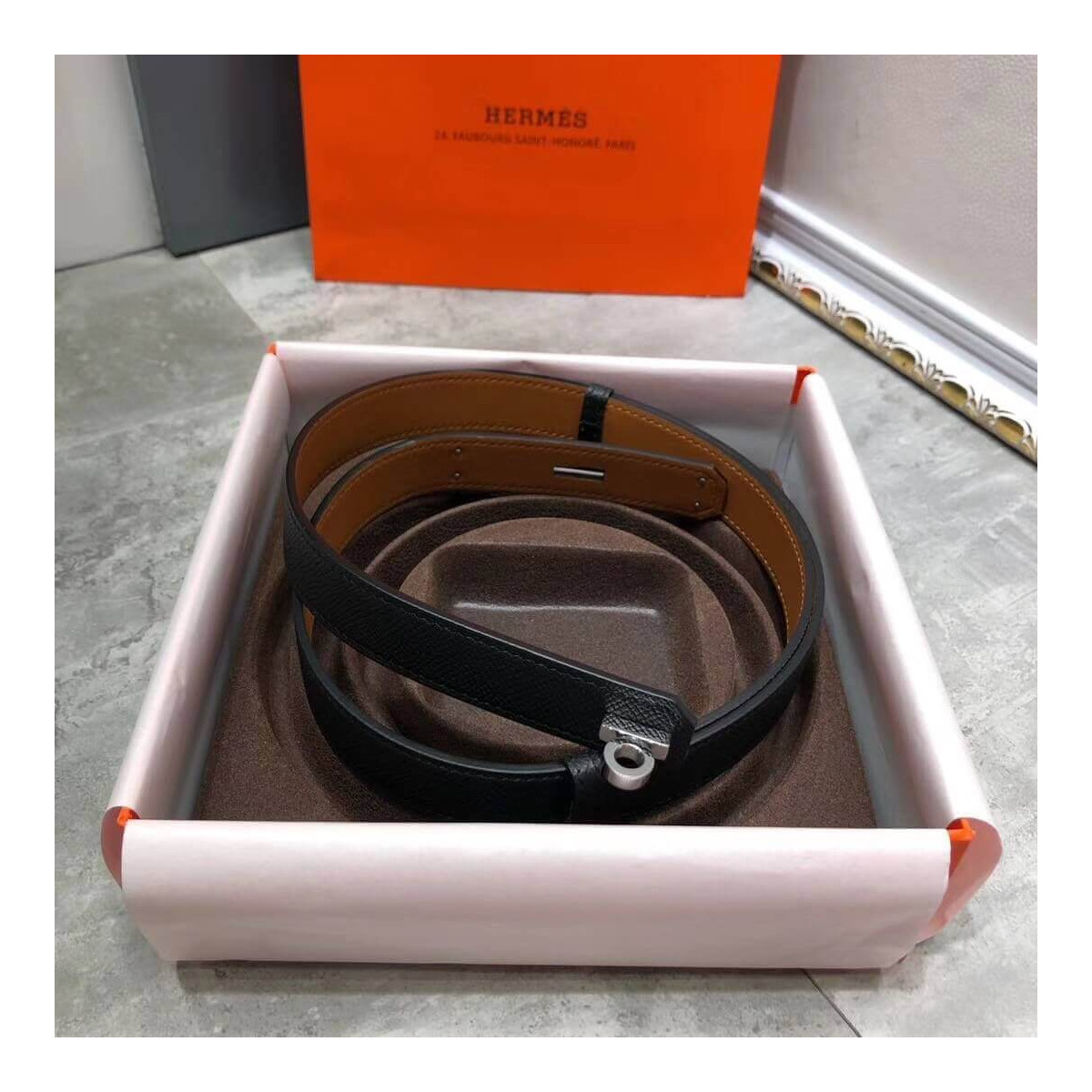 Hermes O&#039;Kelly 24 Belt H07960 Black