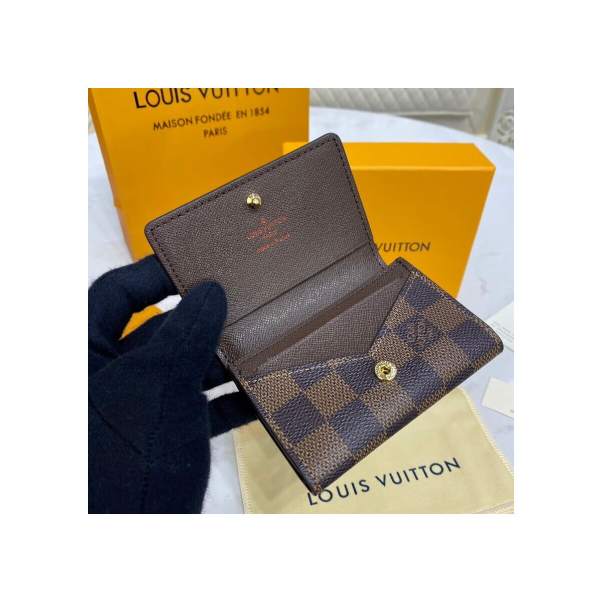 Louis Vuitton Damier Ebene Enveloppe Carte De Visite