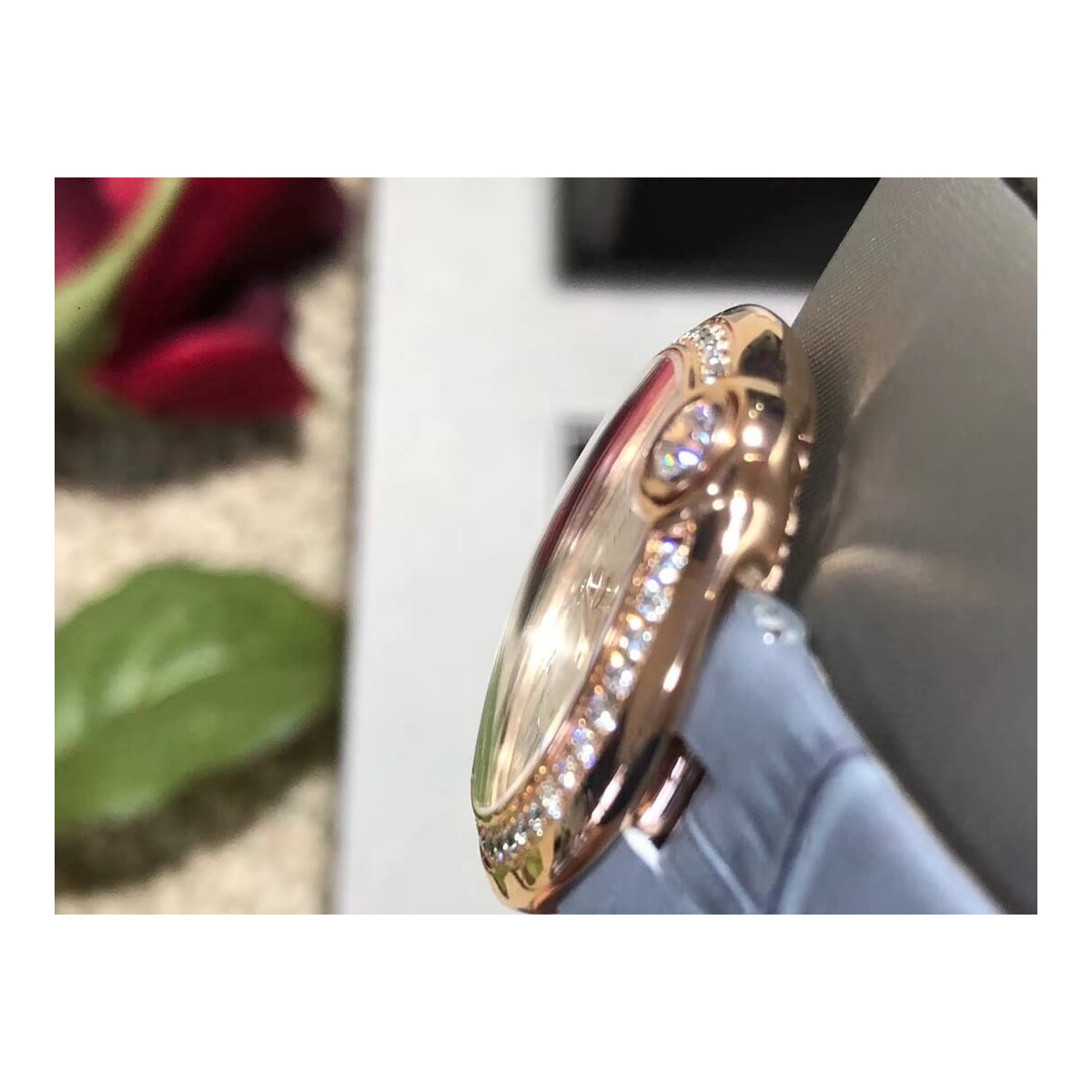 Cartier Ballon Blanc De Rose Gold Diamonds Quartz Watch WGBL0004