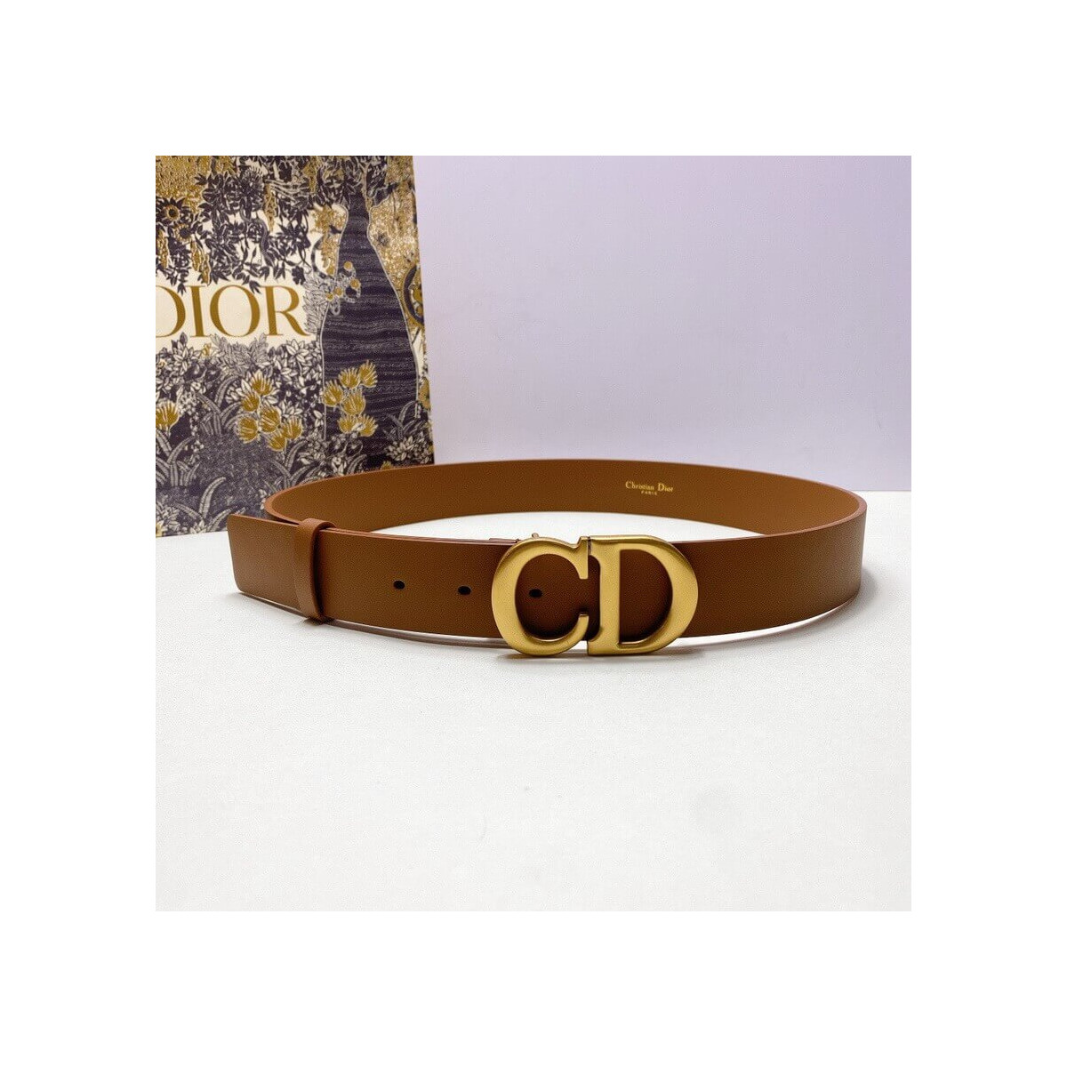 Christian Dior Saddle 3.4cm Belt Brown