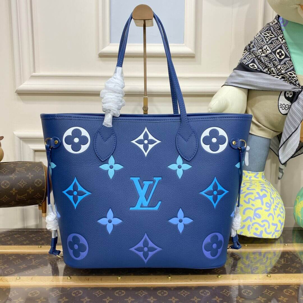 Louis Vuitton Monogram Empreinte Neverfull MM M46514 Blue