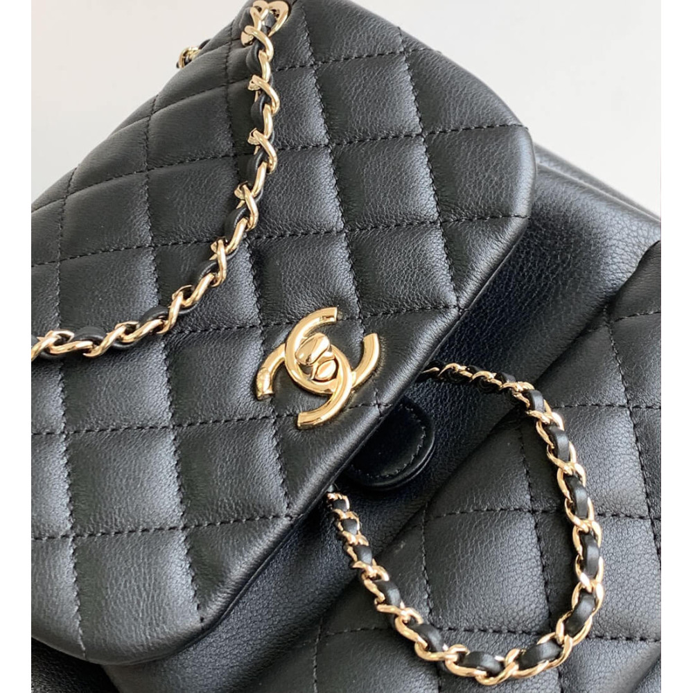 Chanel Calfskin Quilted Medium Duma Backpack AS3618