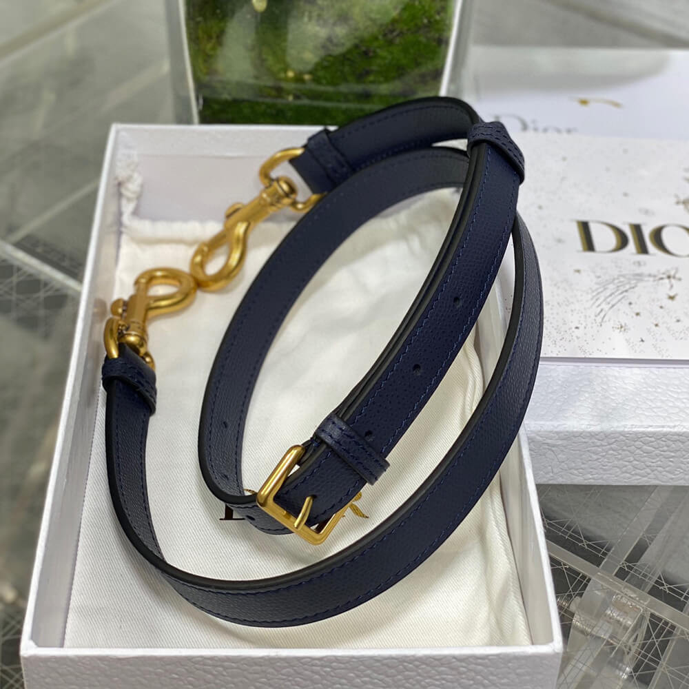 Dior Mini Saddle Bag with Strap Grained Calfskin M0456