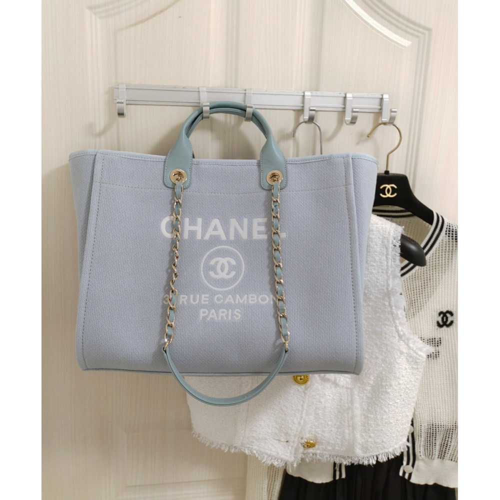 Chanel Deauville Shopping Bag in Mixed Fibers AS3351 Grey