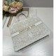 Dior Book Tote Gold-Tone and White Butterfly Around The World Embroidery