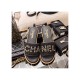 Chanel Tweed Gold Chain CC Logo Letter Cork Mules G34826