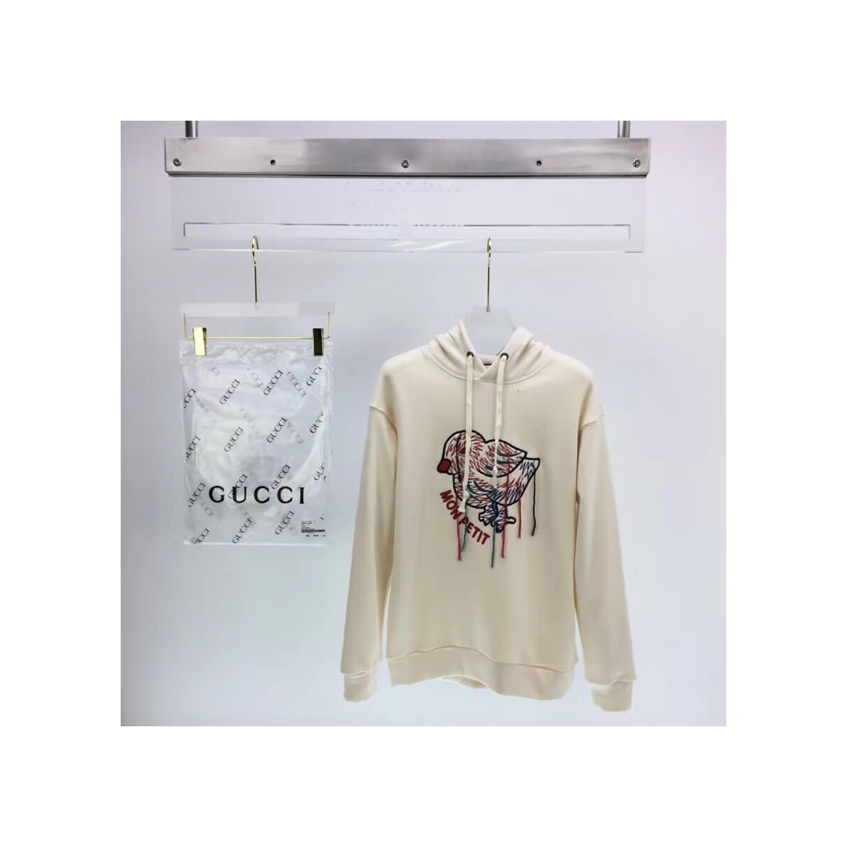 Gucci Mohair Crop Hoodie With Chick 636007