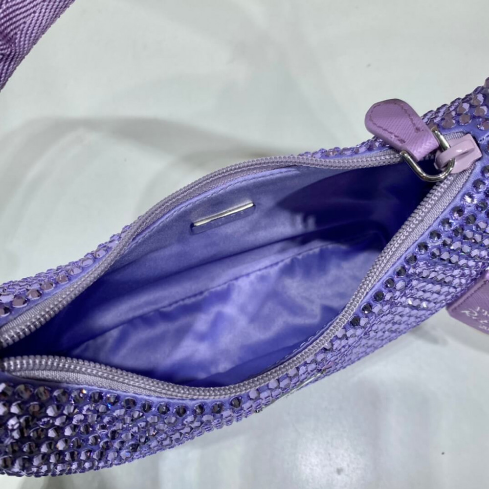 Prada Satin Mini-Bag With Artificial Crystals 1NE515