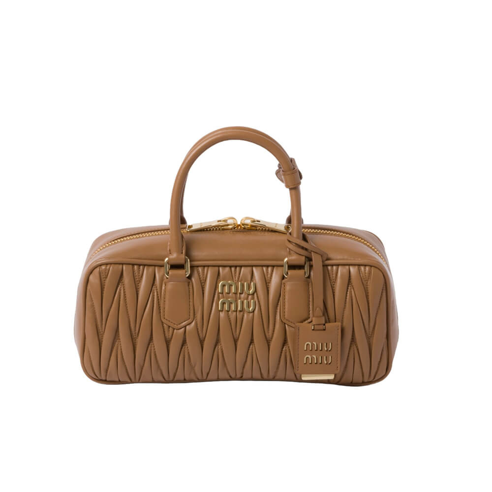 Miu Miu Arcadie Matelasse Nappa Leather Bag 5BB148 Caramel