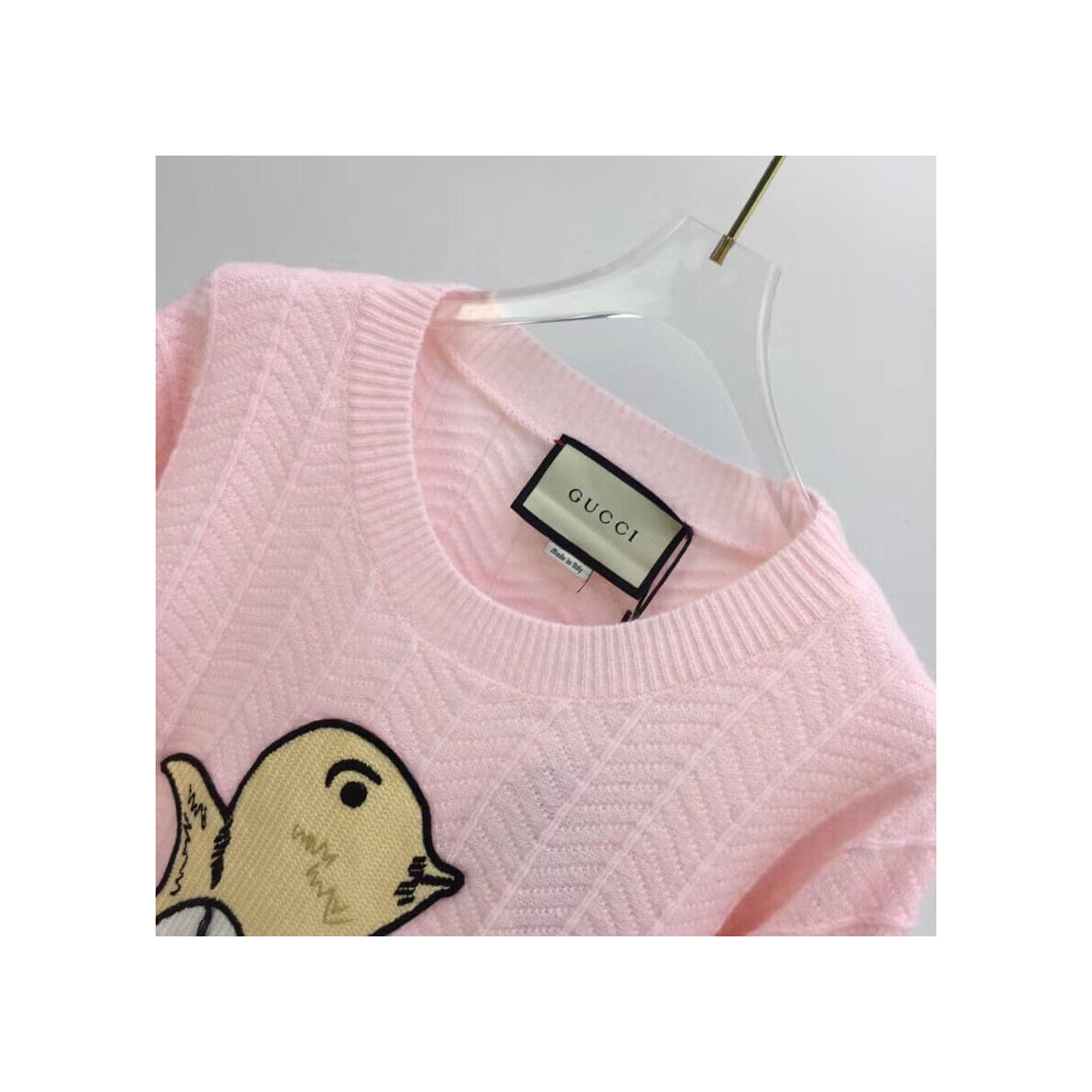 Gucci Mohair Crop Sweater With Chick Egg 636009