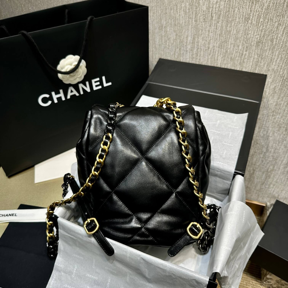 Chanel 19 Backpack Black Quilted Lambskin AS4223