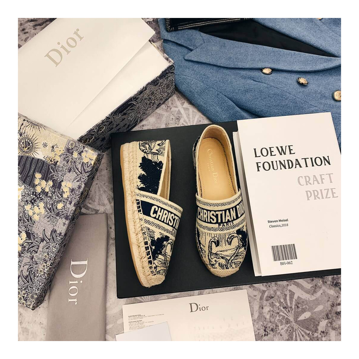 Dior Granville Espadrille Oblique Embroidered Cotton KCB585