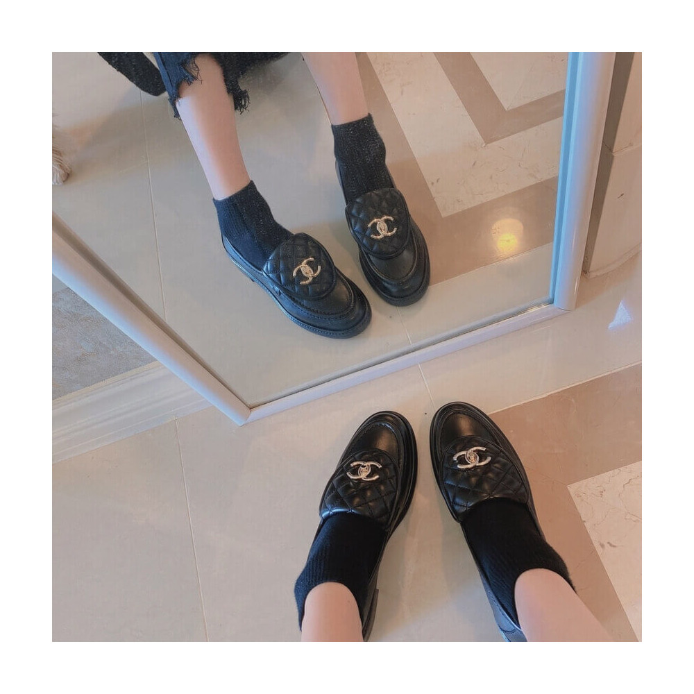 Chanel Black Lambskin Loafer G36646