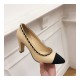 Chanel Grosgrain and Lambskin Chain 8.5cm Heel Ballerinas G35389