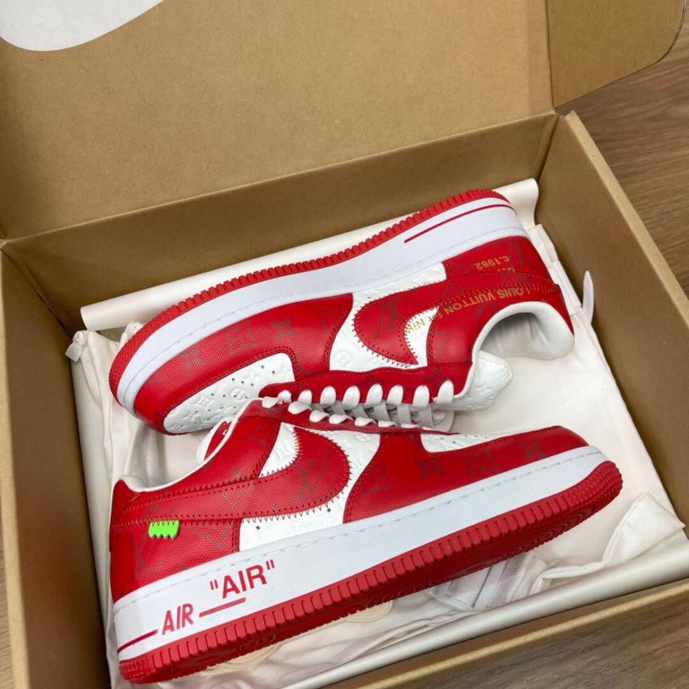 Louis Vuitton Virgil Abloh x Nike Air Force 1 Sneakers White/Red