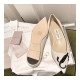 Jimmy Choo Love Flats Leather Pumps In White and Black Logo 231161