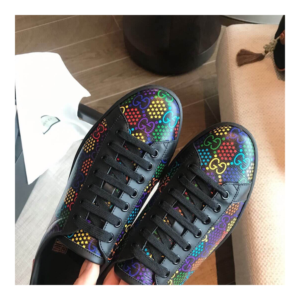 Gucci GG Psychedelic Ace sneaker ‎610086 Black