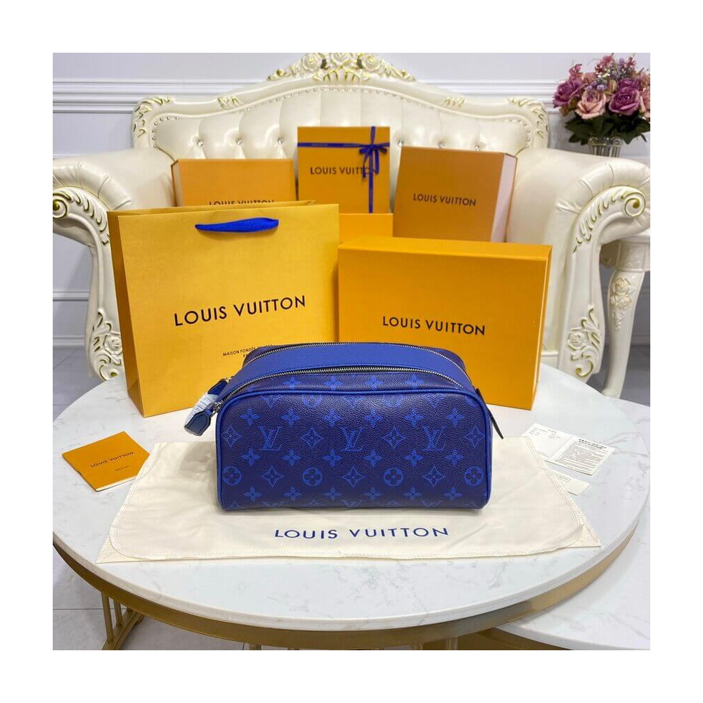 Louis Vuitton Dopp Kit Toilet Pouch M30849 Cobalt Blue