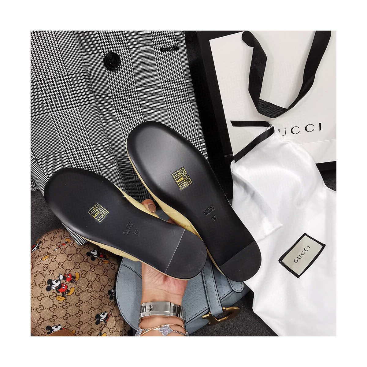 Gucci Leather Slipper 604075 Beige