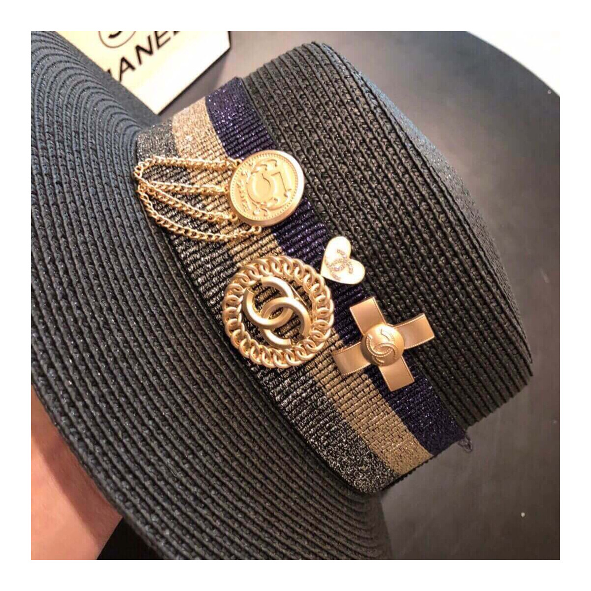 Chanel Badge Fedora Hat D014