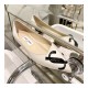 Jimmy Choo Love Flats Leather Pumps In White and Black Logo 231161