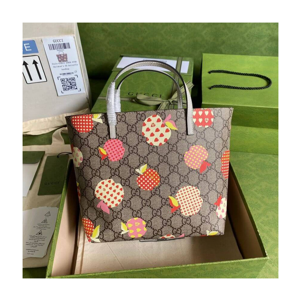 Gucci Children&#039;s GG Heart Apple Pattern Tote 410812