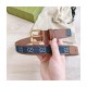 Gucci Belt With Square Buckle In Blue Denim 30mm 678694