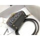 Micro Lady Dior Bag Dark Grey Metallic Canvas Embroidered with Multicolor Crystals S0856