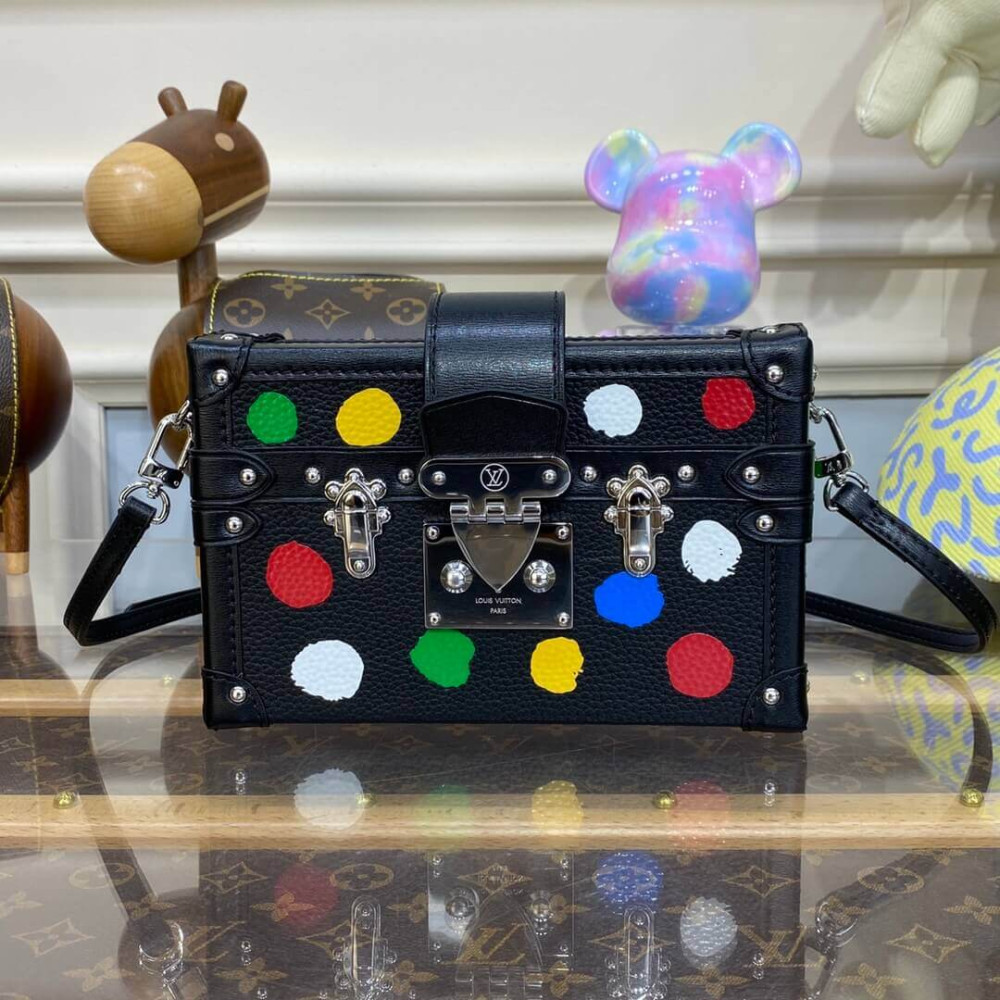 LV x YK Petite Malle with 3D Painted Dots Print M21621 Black