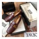 Gucci Leather Loafer with Double G 602496 Burgundy