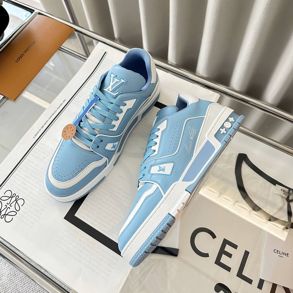 Louis Vuitton LV Trainer Sneaker Light Blue/White 1AAHSJ