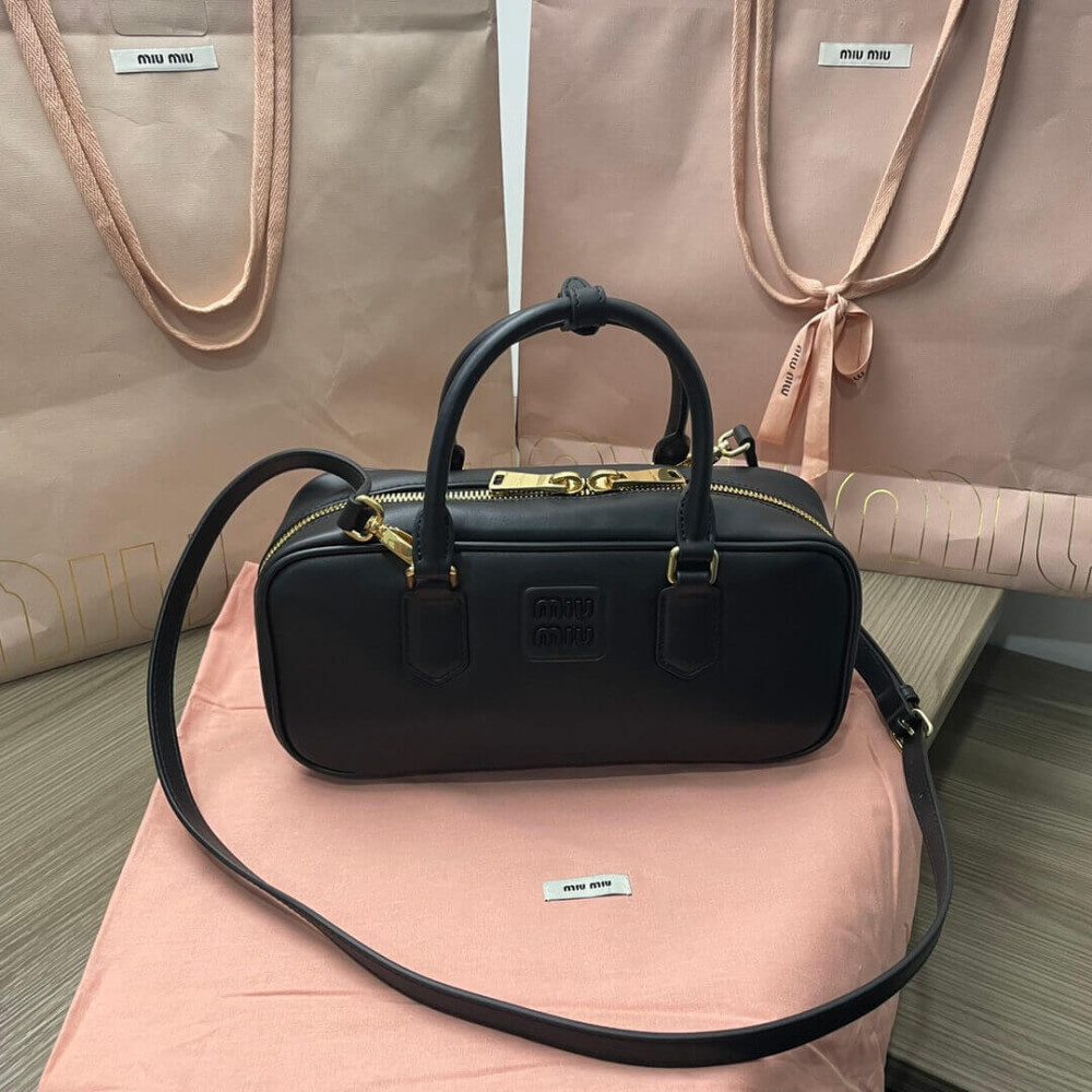 Miu Miu Arcadie Leather Bag 5BB148 Black