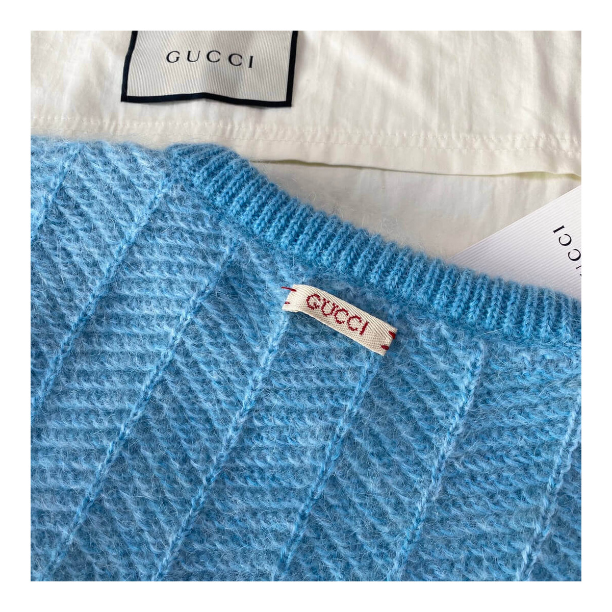 Gucci Mohair Sweater With Cat Intarsia 636104