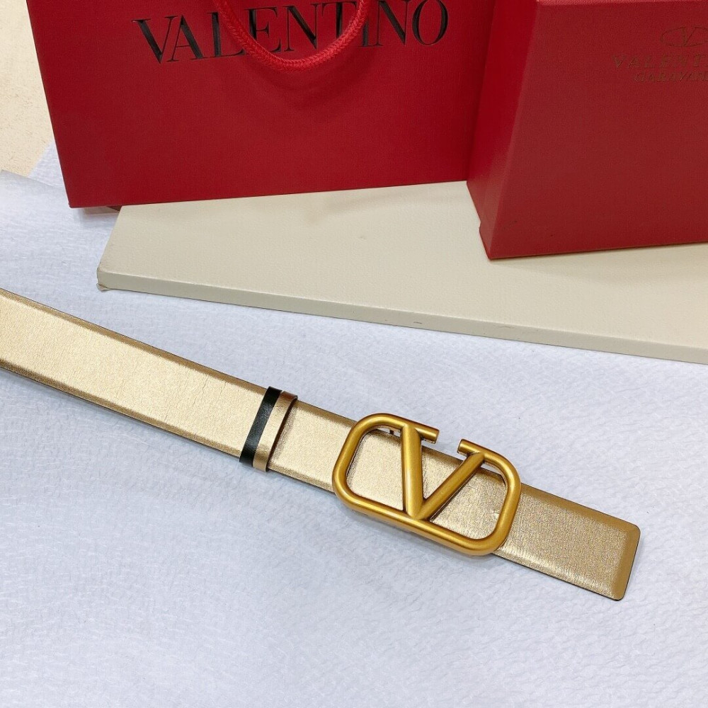 Valentino Reversible Vlogo Signature Belt In Glossy Calfskin 40 mm