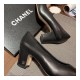 Chanel Two Tone Suede Satin Cap Toe Pumps G35802